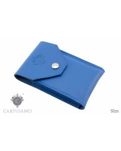 PORTAPACCHETTO SIGARETTE LUNGHE SLIM CARTUJANO PELLE MARTELLATA AZZURRA CJSLS-PMAZ