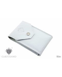 PORTAPACCHETTO SIGARETTE LUNGHE SLIM CARTUJANO PELLE MARTELLATA BIANCA CJSLS-PMBI