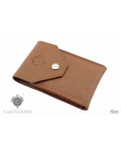 PORTAPACCHETTO SIGARETTE LUNGHE SLIM CARTUJANO PELLE MARTELLATA MARRONE CJSLS-PMMA