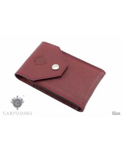 PORTAPACCHETTO SIGARETTE LUNGHE SLIM CARTUJANO PELLE MARTELLATA ROSSA CJSLS-PMRO