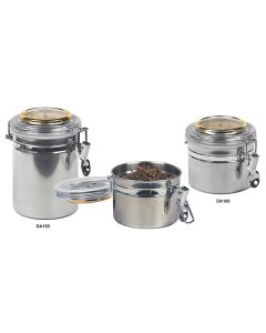 VASO PORTA TABACCO LUBINSKI ACCIAIO INOX CON IGROMETRO E UMIDIFICATORE DA100-DA150