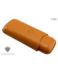 PORTASIGARI CARTUJANO PER DUE SIGARI TORO PELLE SAFFIANO ARANCIO CJ2TO-PSAR