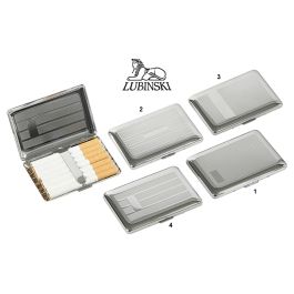 GERMANUS Portasigarette , Made in Germany, argento opaco, barra per incisione