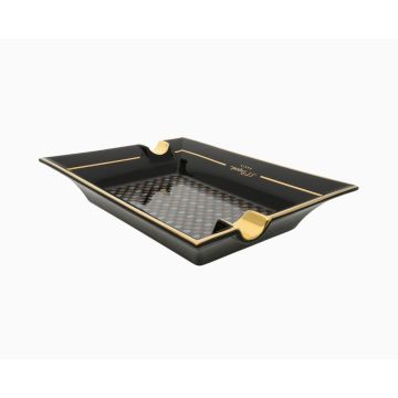 S.T. DUPONT TRINIDAD BLACK/GOLD YELLOW LIMITED EDITION ASHTRAY 006477