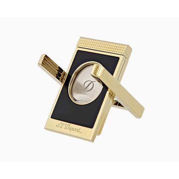 S.T. DUPONT STAND BLACK/GOLD YELLOW CIGAR CUTTER 003393