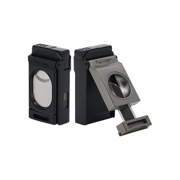 ACCENDINO PER SIGARI VECTOR SWITCH DUE FIAMME CON TAGLIASIGARI 04 NERO OPACO TK00SW0004