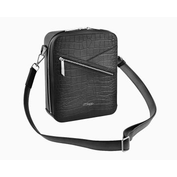 BORSA A TRACOLLA PER SIGARI S.T. DUPONT PELLE PATINATA NERA 141053