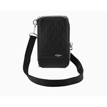 S.T. DUPONT FIREHEAD BLACK LEATHER SHOULDER BAG 160011