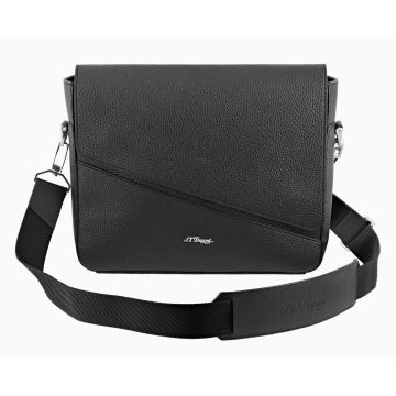 BORSA MESSENGER S.T. DUPONT NEO CAPSULE PELLE MARTELLATA NERA 181244