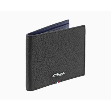 PORTAFOGLIO S.T. DUPONT NEO CAPSULE PELLE MARTELLATA BLU/NERO 6 CARTE DI CREDITO 180342