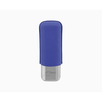 PORTASIGARI S.T. DUPONT 2 SIGARI BASE METALLO PELLE MARTELLATA BLU 183267