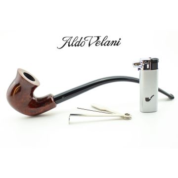 PIPA ALDO VELANI CHURCHWARDEN LISCIA MARRONE CALABASH FILTRO 9 MM PAVCW21-LC01