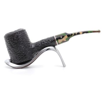 SAVINELLI CAMOUFLAGE 310 KS POKER HALF-BENT RUSTICATED PIPE P404ZNR-310