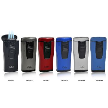 ACCENDINO COLIBRI MONACO METALLIC / RUBBER 3 FIAMME JET ANTIVENTO WZQ90-2