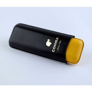 PORTASIGARI ASTUCCIO HABANOS COHIBA TRICOLOR IN PELLE REGOLABILE PER DUE SIGARI