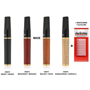 BOCCHINO DENICOTEA NICE PER SIGARETTA CLASSICA + 10 FILTRI HD070-HD071-HD072-HD073