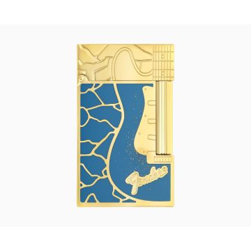 ACCENDINO S.T. DUPONT LIGNE 2 CLING FENDER BLU/ORO GIALLO LIMITED EDITION C16026CL