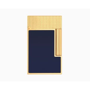 ACCENDINO S.T. DUPONT LIGNE 2 MICRO PUNTA DIAMANTE ORO GIALLO LACCATO BLU C16457N