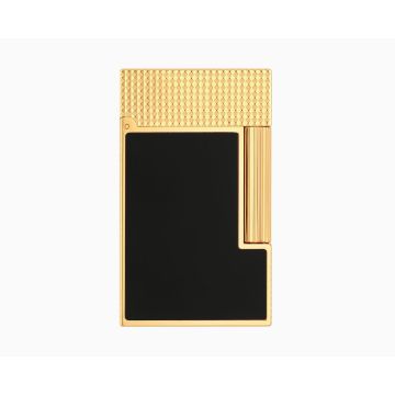 ACCENDINO S.T. DUPONT LIGNE 2 MICRO PUNTA DIAMANTE ORO GIALLO LACCATO NERO OPACO C16601N