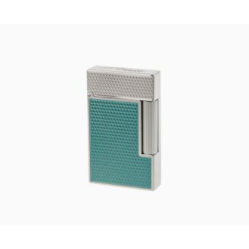 S.T. DUPONT LIGNE 2 GUILLOSCE UNDER LACQUERED TURQUOIS PALLADIUM LIMITED EDITION LIGHTER C16618