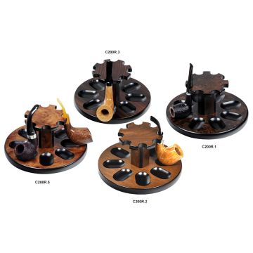 POGGIA PIPA PORTA PIPA LUBINSKI ROTONDO PER 8 PIPE IN LEGNO VARIE ESSENZE C200R