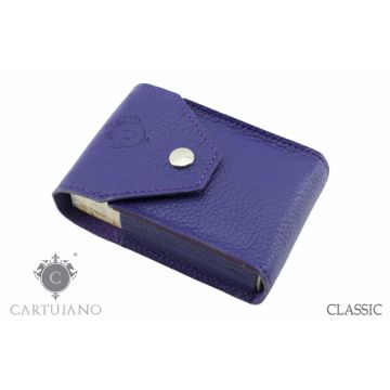 PORTAPACCHETTO SIGARETTE CLASSICHE CARTUJANO PELLE MARTELLATA VIOLA CJ1PCS-PMVI