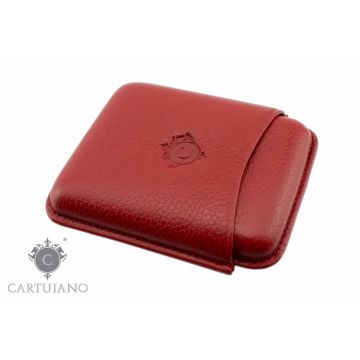 PORTASIGARI ASTUCCIO TOSCANELLO CARTUJANO PER QUATTRO AMMEZZATI TOSCANI IN PELLE MARTELLATA ROSSO CJ4AT-PMRO