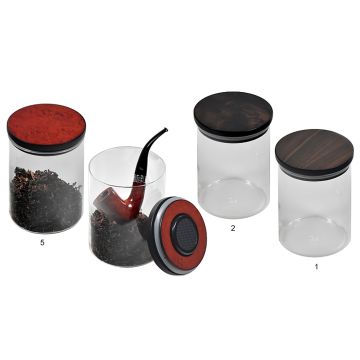 VASO PORTA TABACCO LUBINSKI IN VETRO CON UMIDIFICATORE D200