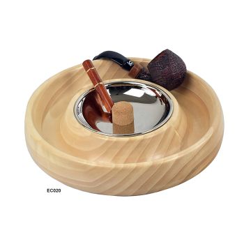 POSACENERE BATTIPIPA POSA PIPE LUBINSKI ROTONDO IN LEGNO MASSELLO DI PIOPPO EC020