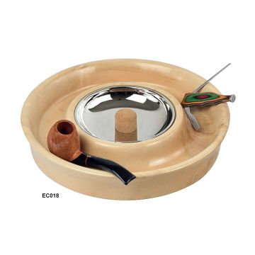 POSACENERE BATTIPIPA POSA PIPE LUBINSKI ROTONDO IN LEGNO MASSELLO DI TIGLIO EC018