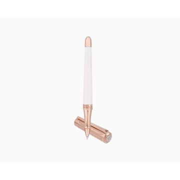 S.T. DUPONT LIBERTE WHITE LACQUER ROLLER/PINK GOLD PEN 462398