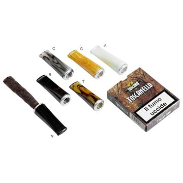 BOCCHINO CORTO PER SIGARO TOSCANO FUMA TOSCANI LUBINSKI METACRILATO CON SALVAFUOCO H355