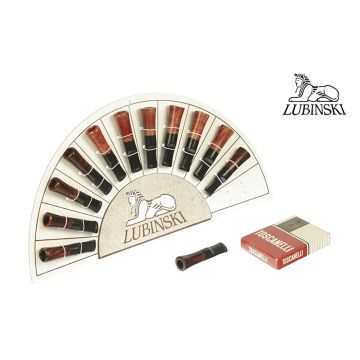 BOCCHINO PER SIGARO TOSCANO FUMA TOSCANI LUBINSKI IN RADICA E METACRILATO SENZA FILTRO H512