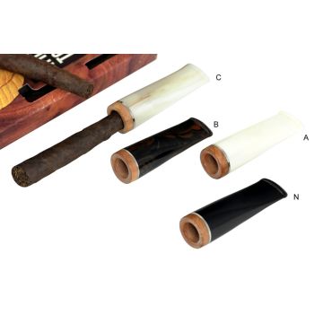 BOCCHINO PER SIGARO TOSCANO FUMA TOSCANI LUBINSKI  IN METACRILATO CHUBBY E RADICA SENZA FILTRO  H660