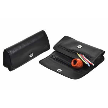 BORSA BORSELLO PORTA PIPE E TABACCO LUBINSKI MAGNET NAPPA NERO I308
