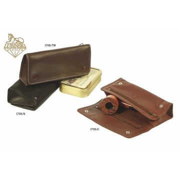 BORSELLO PORTA PIPE E TABACCO PER MISCELA LUBINSKI IN MORBIDA NAPPA I708