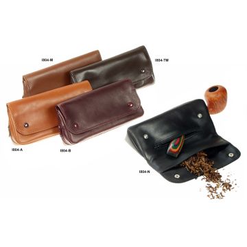 BORSA PICCOLA PORTATABACCO E PIPA LUBINSKI IN PELLE DI VITELLO CON 2 BOTTONI I804 I804