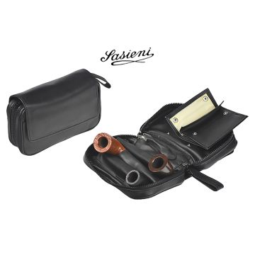 TROUSSE PORTATABACCO SASIENI PER 3 PIPE E ACCESSORI IN NAPPA IS909