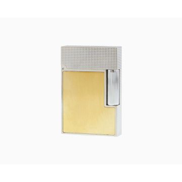 ACCENDINO S.T. DUPONT LINEA 2 PICCOLO PLATINO PUNTA DIAMANTE E ORO GIALLO SPAZZOLATO C18601