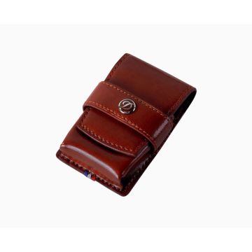S.T. DUPONT LIGNE 2 LIGHTER CASE BROWN LEATHER 180124 180124