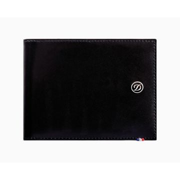 PORTAFOGLIO CON FERMASOLDI S.T. DUPONT LINEA D PELLE NERA 6 CARTE DI CREDITO 180001 180001