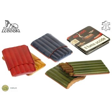 PORTASIGARI LUBINSKI IN CUOIO DA TASCA PER 5 CIGARILLOS M11135