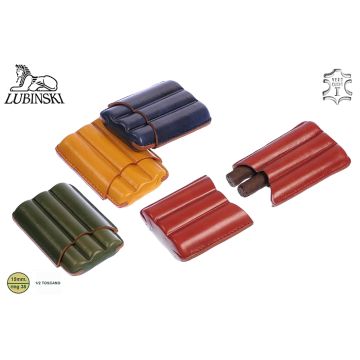 PORTASIGARI LUBINSKI ASTUCCIO IN CUOIO PER 3 MEZZI SIGARI TOSCANI TOSCANELLO M50833