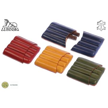 PORTASIGARI LUBINSKI ASTUCCIO IN CUOIO PER 4 MEZZI SIGARI TOSCANI TOSCANELLO M50834