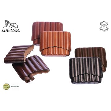 PORTASIGARI LUBINSKI ASTUCCIO IN CUOIO PER 5 MEZZI SIGARI TOSCANI TOSCANELLO M50885
