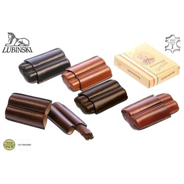 PORTASIGARI LUBINSKI ASTUCCIO SAGOMATO IN CUOIO PER 2 MEZZI SIGARI TOSCANI TOSCANELLO M50882