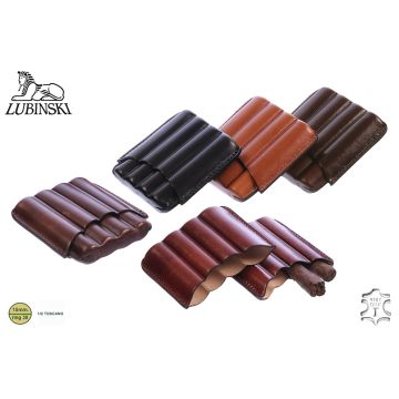 PORTASIGARI LUBINSKI ASTUCCIO SAGOMATO IN CUOIO PER 4 MEZZI SIGARI TOSCANI TOSCANELLO M50884