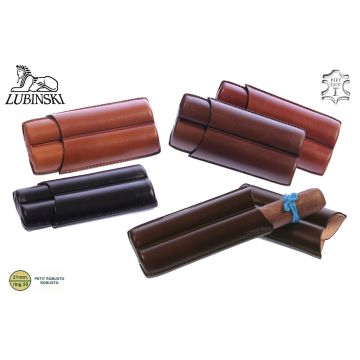 PORTASIGARI LUBINSKI SAGOMATO IN CUOIO DA TASCA PER 2 SIGARI ROBUSTO MA1282