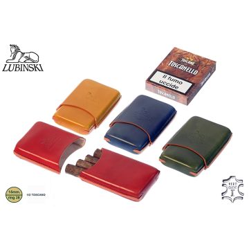PORTASIGARI LUBINSKI ASTUCCIO PIATTO IN CUOIO PER 4 MEZZI SIGARI TOSCANI TOSCANELLO MB250934