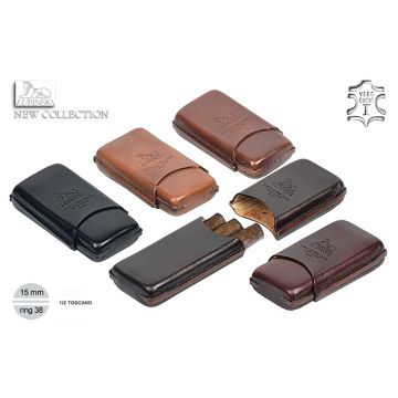PORTASIGARI LUBINSKI DA TASCA PER 3 SIGARI MEZZI TOSCANI IN CUOIO LISCIO MB250983